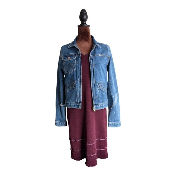 Roccobarocco burgundy wool blend sweater  dress size M 3/4 sleeves VINTAGE - Picture 5 of 9